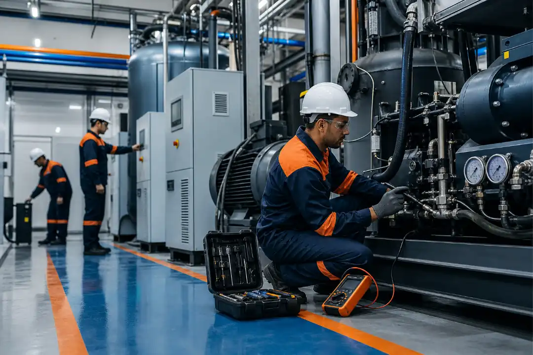 Compressor em ambiente industrial